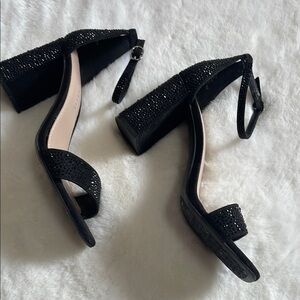 Kelly & Katie Black Ankle-Strap Heels